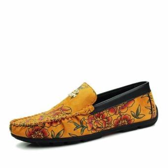 Men's casual shoes, moccasin - gommino, driving shoes, soft and comfortable, England, young man(yellow) - intl  