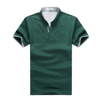 Men's Contrast Trim Polo Shirt (Green)  