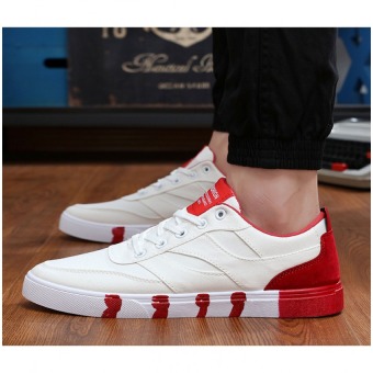 Men's fashion canvas casual sports shoes Red  