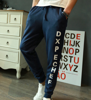 Men's Fashion Print Harlan Pants Trousers-Blue - intl  
