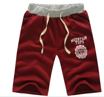 Men's Fashion Shorts Sports Cropped Beach Pants (Wine red)  