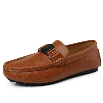 Men's Flat Shoes Casual Loafers (Brown)  