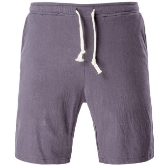Men's Linen Casual Classic Fit Short Pants (Grey) - Intl  