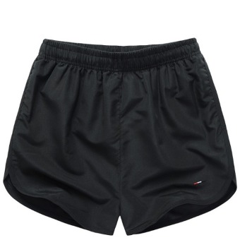 Men's Loose Quick-dry Beach Shorts Sports Shorts (Black)  