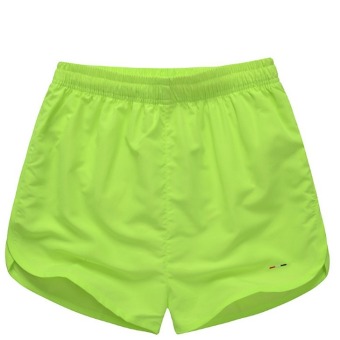 Men's Loose Quick-dry Beach Shorts Sports Shorts (Light Yellow)  