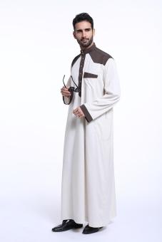 Men's Robes Jubahs Arab Middle East Muslim Latest Designs long sleeve men's clothes - Ivory - intl  