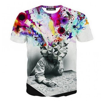 Men's Short Sleeve 3d Creative Graffiti Print Hip Hop Style T-shirt  