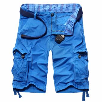 Men's Summer Fashion Casual Overalls Loose Outdoors Sport Shorts (Blue) - intl  