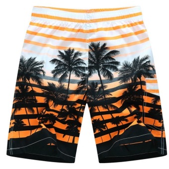 Men's Summer Loose Quick-dry Surf Board Beach Shorts (Orange)  