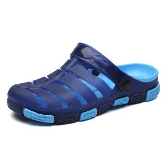 Mens Summer Shoes Casual Men Sandals Slippers Rubber Clogs 2017 New Fashion Breathable Men Beach Shoes Flip Flops(blue) - intl  