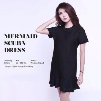 Mermaid Scuba Dress Black  