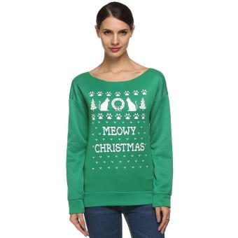 MG Print Sweatshirt Sweater Pullover Tops Hoodie (#1 Green) - intl  