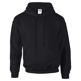 Milaan Shop - Jaket Polos Sweater Hoodie Hitam - Gildan Hooded Sweatshirt Black  