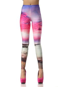 MITPS Women 3D Digital Fashion Slim Leggings Galaxy Pink Printed Leggings - intl  