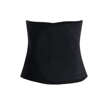 MOOIMOM 23cm Waist Corset Breathable Elastic Postnatal Recovery Belly Support Girdle Belt Shapewear Korset Pelangsing Pasca Melahirkan - Hitam  