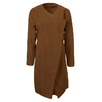 Moonar Women Autumn Solid Long Sleeve Trench Long Trench Coat (Coffee) - Intl  