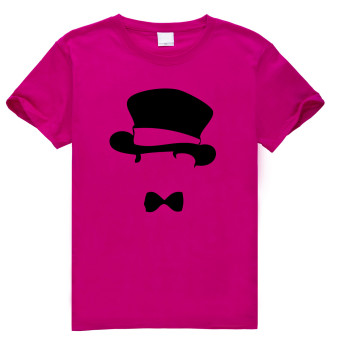 Mr.Hat Gentlemanly Cotton Soft Men Short Sleeve T-Shirt (Rose)   