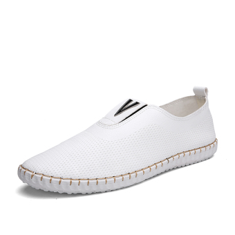 MT Men's Leather Shoes, Summer Breathable Shoes (white) - Intl  