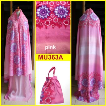 Mukena Bali Motif Pelangi dan Bunga Matahari - (Pink)  