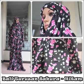 Mukena Bali Terusan Sakura Hitam  