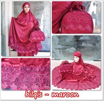 Mukena Bordir Velvet Bilqis - Marun  