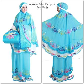 Mukena Double Hycon Behel Cleopatra Indah Biru Muda  