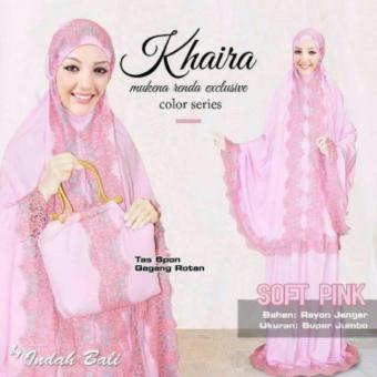 Mukena Renda Indah Bali Exclusive Color Series Khaira Soft Pink  