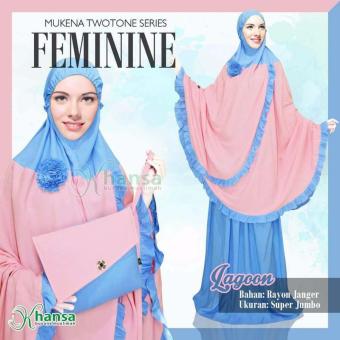 Mukena Twotone Series Feminine Exclusive - XXXL - Lagoon + Bonus Tas Busa Jumbo  