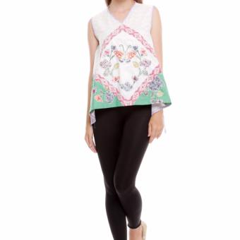 Mulher Clothing Batik top with embroidery  