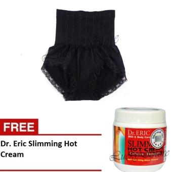 Munafie Slim Pant Celana Korset - Celana Pelangsing Tubuh - Black - Free Dr Eric Slimming Hot Cream Cellulite Reduction Bakar Lemak Bikin Langsing - 500ml  