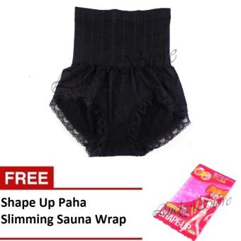 Munafie Slim Pant Celana Korset - Celana Pelangsing Tubuh - Black - Free Shape Up Paha  