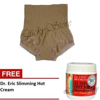 Munafie Slim Pant Celana Korset - Celana Pelangsing Tubuh - Coklat - Free Dr Eric Slimming Hot Coklat Cellulite Reduction Bakar Lemak Bikin Langsing - 500ml  