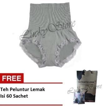Munafie Slim Pant Celana Korset - Celana Pelangsing Tubuh - Grey - Free Teh Peluntur Lemak 60 Pcs  