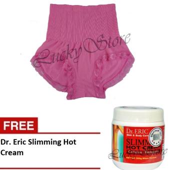 Munafie Slim Pant Celana Korset - Celana Pelangsing Tubuh - Pink - Free Dr Eric Slimming Hot Pink Cellulite Reduction Bakar Lemak Bikin Langsing - 500ml  