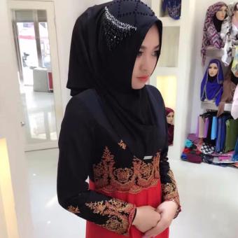 Muse Snapback Women's Cotton Beaded Diamonds Noble Muslim Wear Hijabs(Black) - intl  
