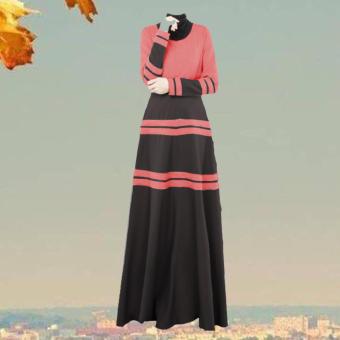 Muslim Abaya Robe Women Islamic Clothing muslim splice dress - intl  