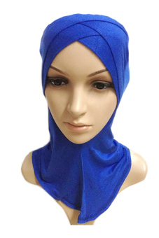 Muslim Cotton Full Cover Inner Hijab Caps Islamic Hats Islamic Underscarf Colors Dark Blue  