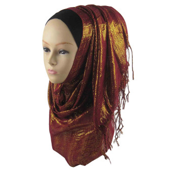 Muslim Islamic Gold Thread Hijab For Women MSL014-12# (Intl)  