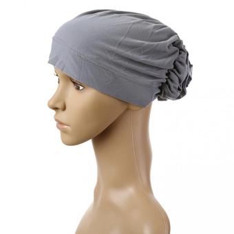 Muslim Islamic Hijab Drape Design Disk Flower Hat For Women MSL004-grey - Intl (Intl)  