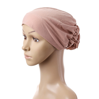 Muslim Islamic Hijab Drape Design Disk Flower Hat For Women MSL004-light pink - Intl (Intl)  