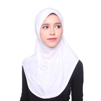Muslim LIDS Hijab Instant Scarf Ice Silk Cloth Fashion Breathable Cold - White - intl  