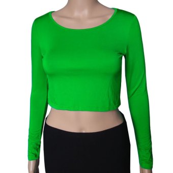 Muslim Long Sleeve Half-length T shirt for Women Free Size (Green) (Intl)  