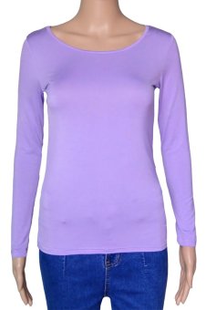 Muslim Long Sleeve Half-length T shirt for Women (Lavender) (Intl)  