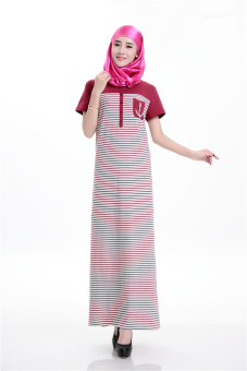 Muslim Women's Dress (Wine Red-50) - intl  