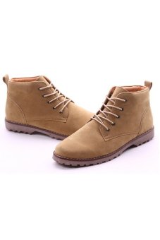 New Design Leather Male Martin Boots (Brown)   