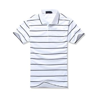 New Fashion Men's Casual Turndown Short-Sleeved Polo-Shirt(Black) - intl  