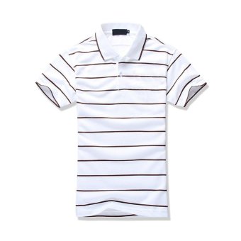 New Fashion Men's Casual Turndown Short-Sleeved Polo-Shirt(Coffee) - intl  