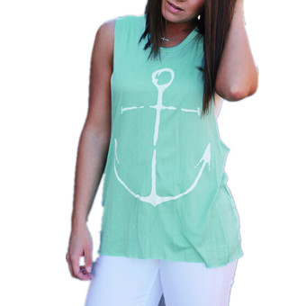 NEW Ladies Anchor Sleeveless Tops Blouse Summer Casual Vest Tank Shirt Cami  