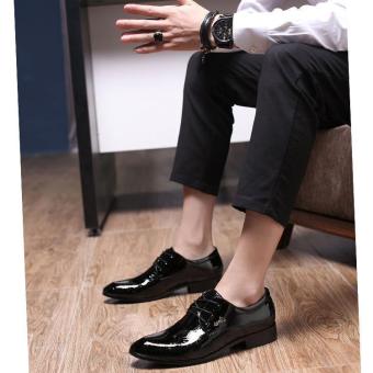 NEW Men's Business Leather Shoes Casual Pointed Toe Dress Formal Wedding Loafers BLACK - intl  