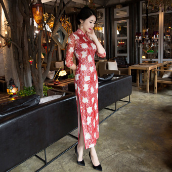 New Summer Fashion Dress Elegant Temperament Retro Cheongsam - intl  